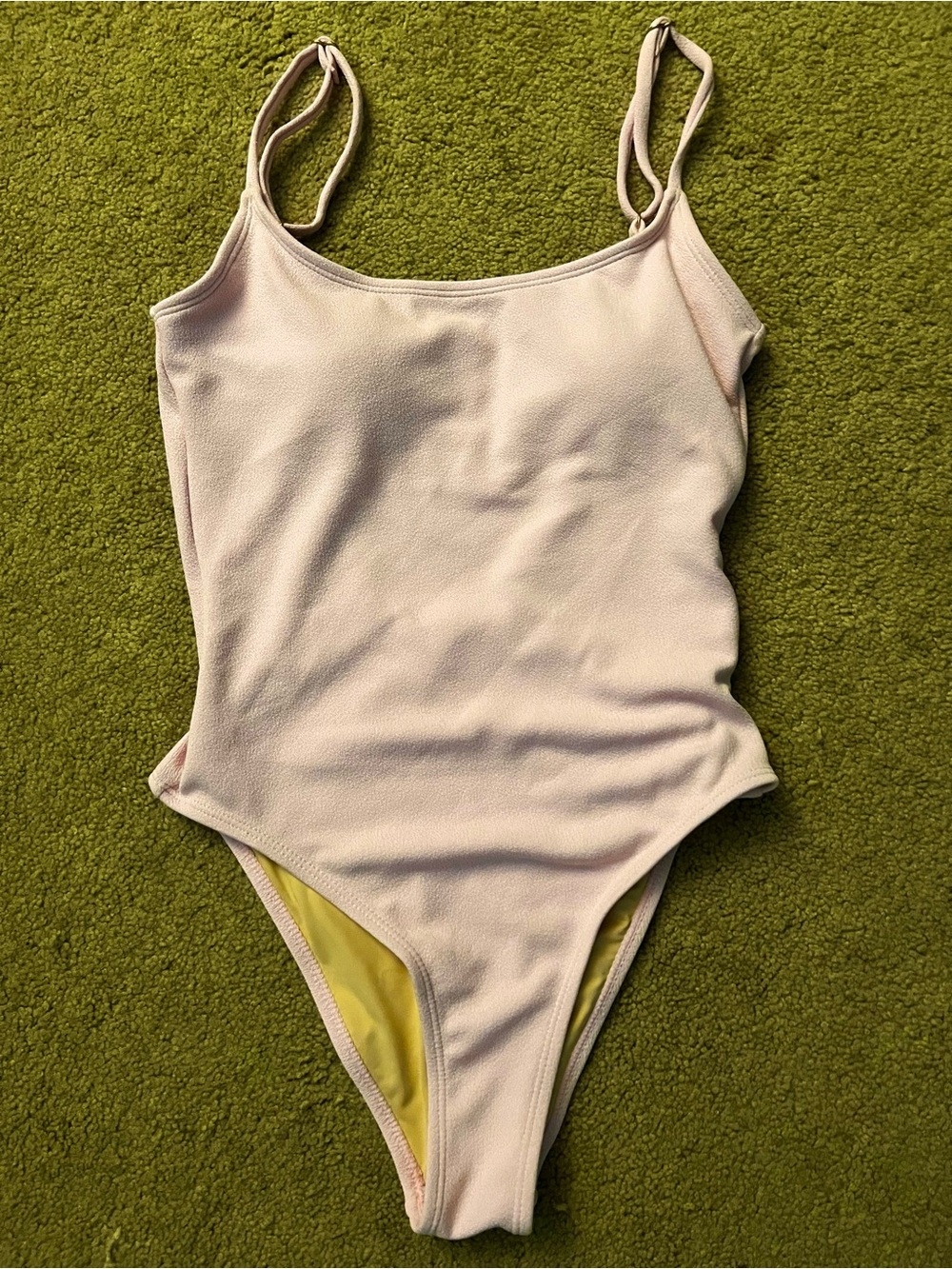 Pink One-Piece Open Back Swimsuit with Adjustable Straps